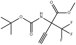 2-(叔丁氧羰基)氨基2-(叔丁氧羰基)氨基)-2-(三氟甲基)丁-3-炔酸甲酯-2-(三氟甲基)丁-3-炔酸甲酯 结构式