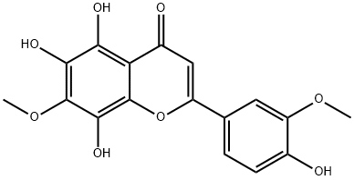 4H-1-Benzopyran-4-one, 5,6,8-trihydroxy-2-(4-hydroxy-3-methoxyphenyl)-7-methoxy- Structure
