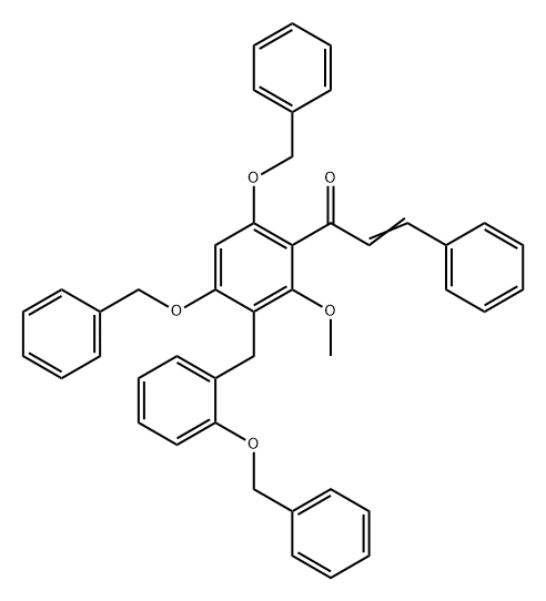 2-Propen-1-one, 1-[2-methoxy-4,6-bis(phenylmethoxy)-3-[[2-(phenylmethoxy)phenyl]methyl]phenyl]-3-phenyl-,103633-35-8,结构式