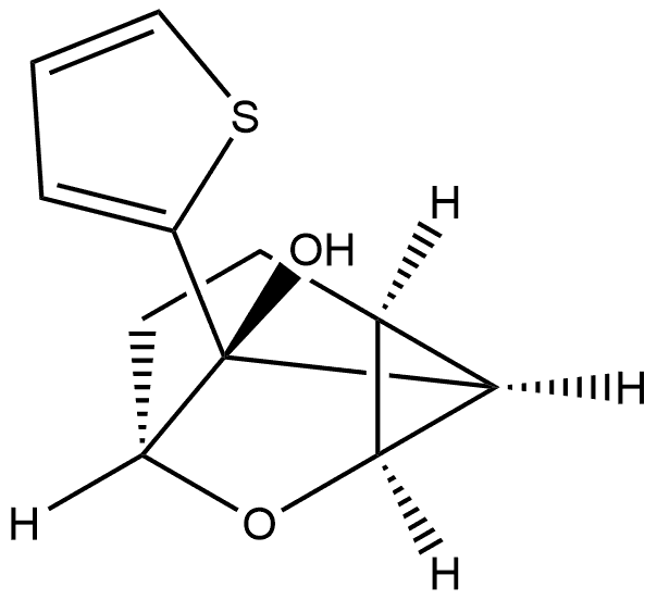 6-Oxatricyclo[3.2.1.02,7]octan-8-ol, 8-(2-thienyl)-, (1α,2β,5α,7β,8S*)- (9CI) Structure