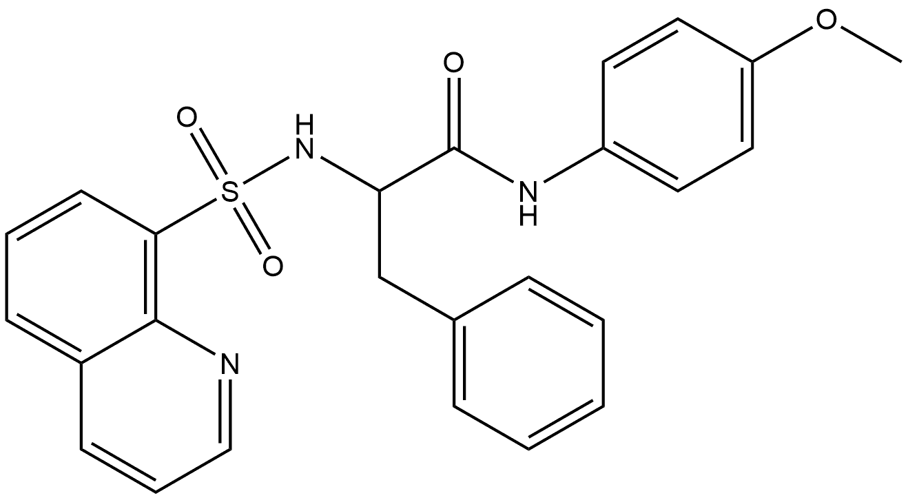 N-(4-Methoxyphenyl)-3-phenyl-2-(quinoline-8-sulfonamido)propanamide 结构式