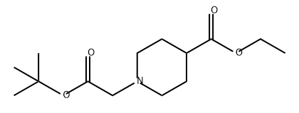 1-Piperidineacetic acid, 4-(ethoxycarbonyl)-, 1,1-dimethylethyl ester Struktur
