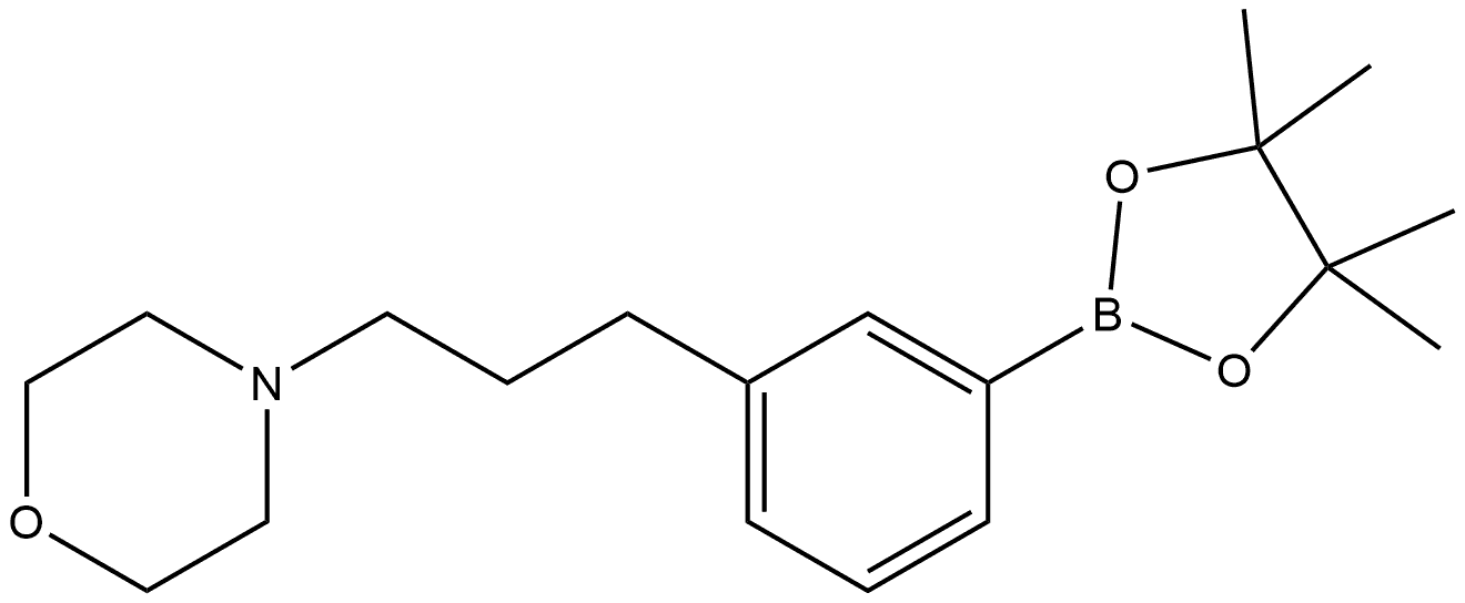4-[3-[3-(4,4,5,5-Tetramethyl-1,3,2-dioxaborolan-2-yl)phenyl]propyl]morpholine 化学構造式