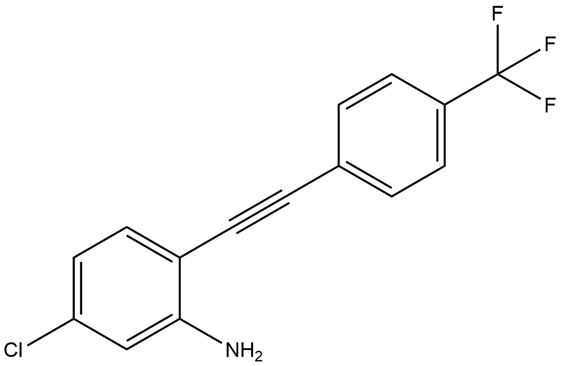 5-Chloro-2-[2-[4-(trifluoromethyl)phenyl]ethynyl]benzenamine 结构式