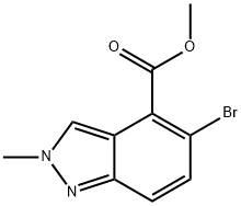 5-溴-2-甲基-2H-吲唑-4-羧酸甲酯,1037840-80-4,结构式