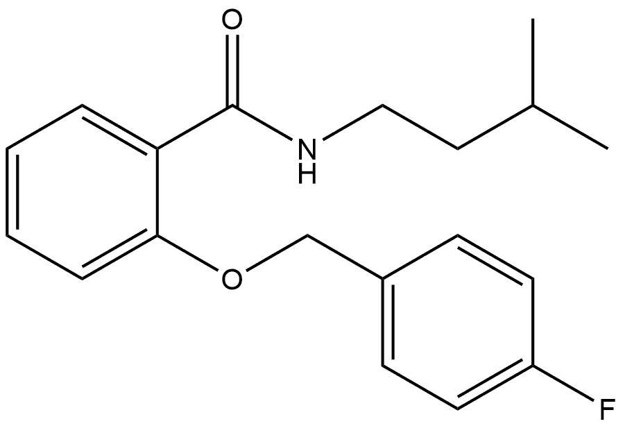 2-[(4-Fluorophenyl)methoxy]-N-(3-methylbutyl)benzamide Structure