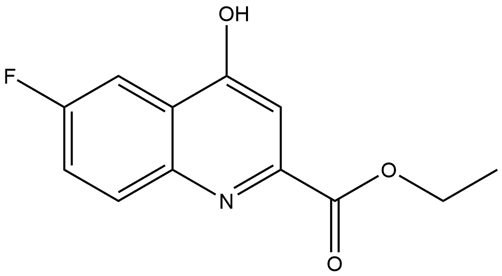 Ethyl 6-fluoro-4-hydroxy-2-quinolinecarboxylate 化学構造式