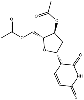 Uridine, 2'-deoxy-4-thio-, 3',5'-diacetate Struktur