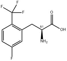 (2S)-2-amino-3-[5-fluoro-2-(trifluoromethyl)phenyl]propanoic acid 化学構造式