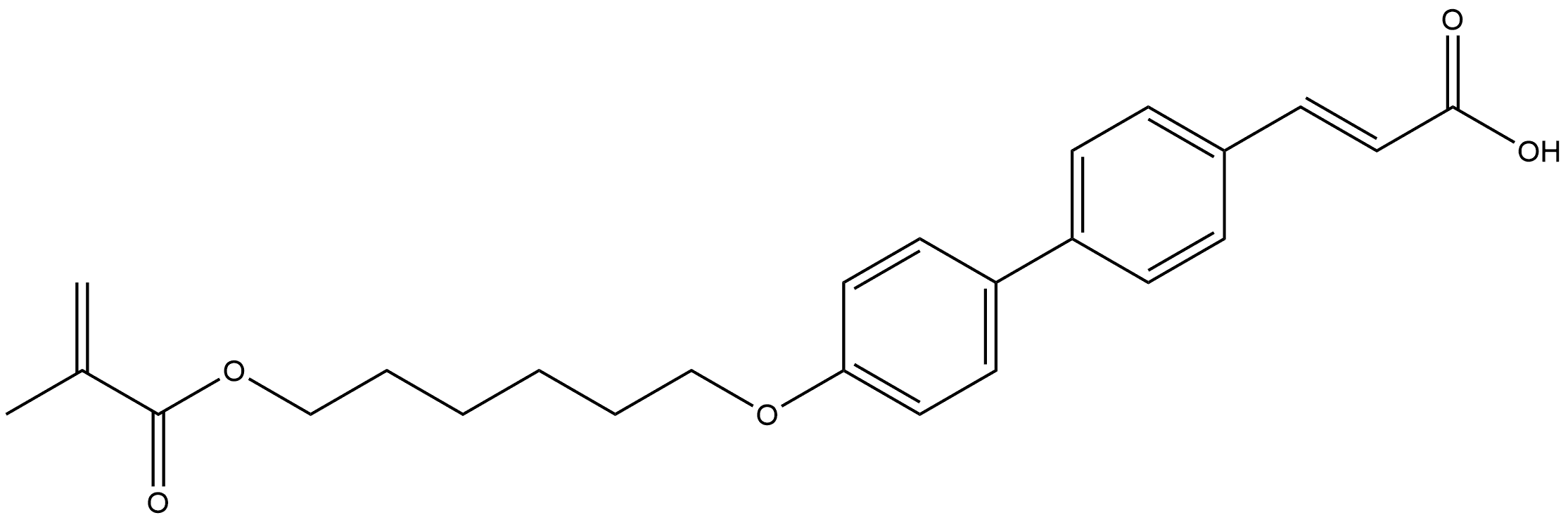 (E)-3-(4'-((6-(methacryloyloxy)hexyl)oxy)-[1,1'-biphenyl]-4-yl)acrylic acid Struktur