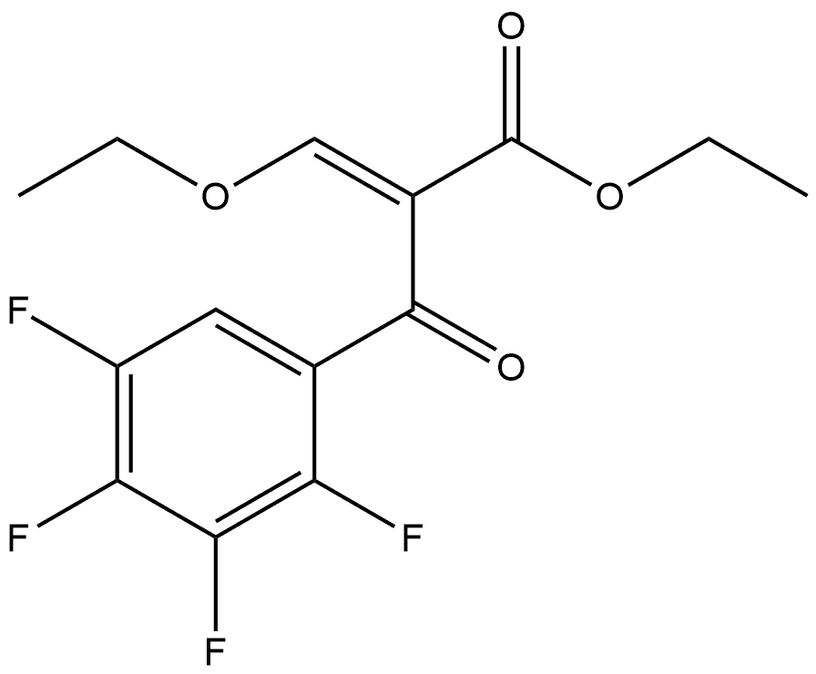 Benzenepropanoic acid, α-(ethoxymethylene)-2,3,4,5-tetrafluoro-β-oxo-, ethyl ester, (αE)- Structure