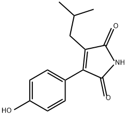 1H-Pyrrole-2,5-dione, 3-(4-hydroxyphenyl)-4-(2-methylpropyl)- Structure