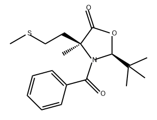5-Oxazolidinone, 3-benzoyl-2-(1,1-dimethylethyl)-4-methyl-4-[2-(methylthio)ethyl]-, (2S-cis)- (9CI) Structure