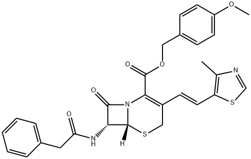 5-Thia-1-azabicyclo[4.2.0]oct-2-ene-2-carboxylic acid, 3-[(1E)-2-(4-methyl-5-thiazolyl)ethenyl]-8-oxo-7-[(2-phenylacetyl)amino]-, (4-methoxyphenyl)methyl ester, (6R,7R)-