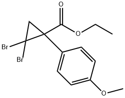 Cyclopropanecarboxylic acid, 2,2-dibromo-1-(4-methoxyphenyl)-, ethyl ester Structure