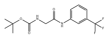 Carbamic acid, N-[2-oxo-2-[[3-(trifluoromethyl)phenyl]amino]ethyl]-, 1,1-dimethylethyl ester 化学構造式