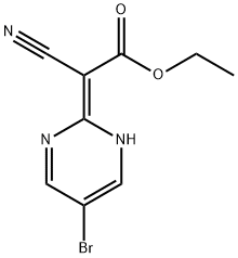 Acetic acid, (5-bromo-2(1H)-pyrimidinylidene)cyano-, ethyl ester, (E)- (9CI) Struktur