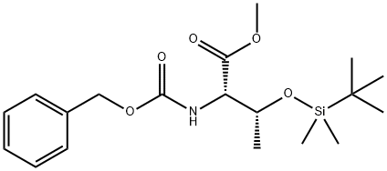 L-Threonine, O-[(1,1-dimethylethyl)dimethylsilyl]-N-[(phenylmethoxy)carbonyl]-, methyl ester 化学構造式