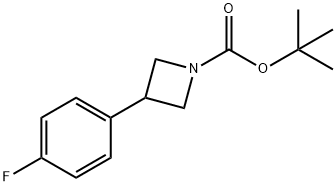 1-Azetidinecarboxylic acid, 3-(4-fluorophenyl)-, 1,1-dimethylethyl ester 化学構造式