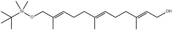 2,6,10-Dodecatrien-1-ol, 12-[[(1,1-dimethylethyl)dimethylsilyl]oxy]-3,7,11-trimethyl-, (2E,6E,10E)- Structure