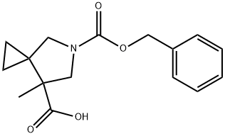 5-benzyloxycarbonyl-7-methyl-5-azaspiro[2.4]heptane-7-carboxylic acid Struktur