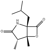 6-Oxa-2-azabicyclo[3.2.0]heptane-3,7-dione, 4,5-dimethyl-1-(2-methylpropyl)-, (1S,4S,5R)- Structure