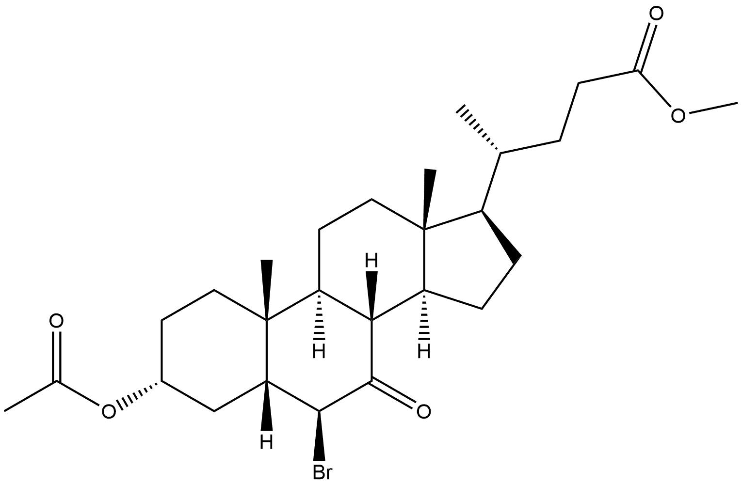Cholan-24-oic acid, 3-(acetyloxy)-6-bromo-7-oxo-, methyl ester, (3α,5β,6β)- (9CI)