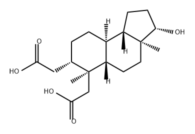 1H-Benz[e]indene-6,7-diacetic acid, dodecahydro-3-hydroxy-3a,6-dimethyl-, (3S,3aS,5aS,6S,7S,9aR,9bS)- Structure