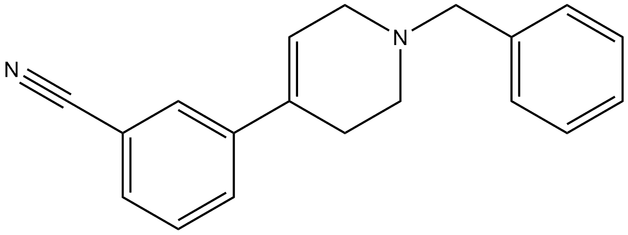 3-[1,2,3,6-Tetrahydro-1-(phenylmethyl)-4-pyridinyl]benzonitrile Struktur