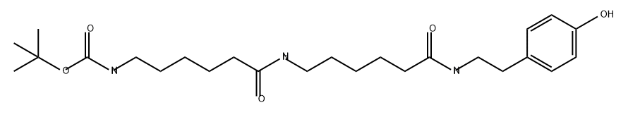 Carbamic acid, N-[6-[[6-[[2-(4-hydroxyphenyl)ethyl]amino]-6-oxohexyl]amino]-6-oxohexyl]-, 1,1-dimethylethyl ester Structure