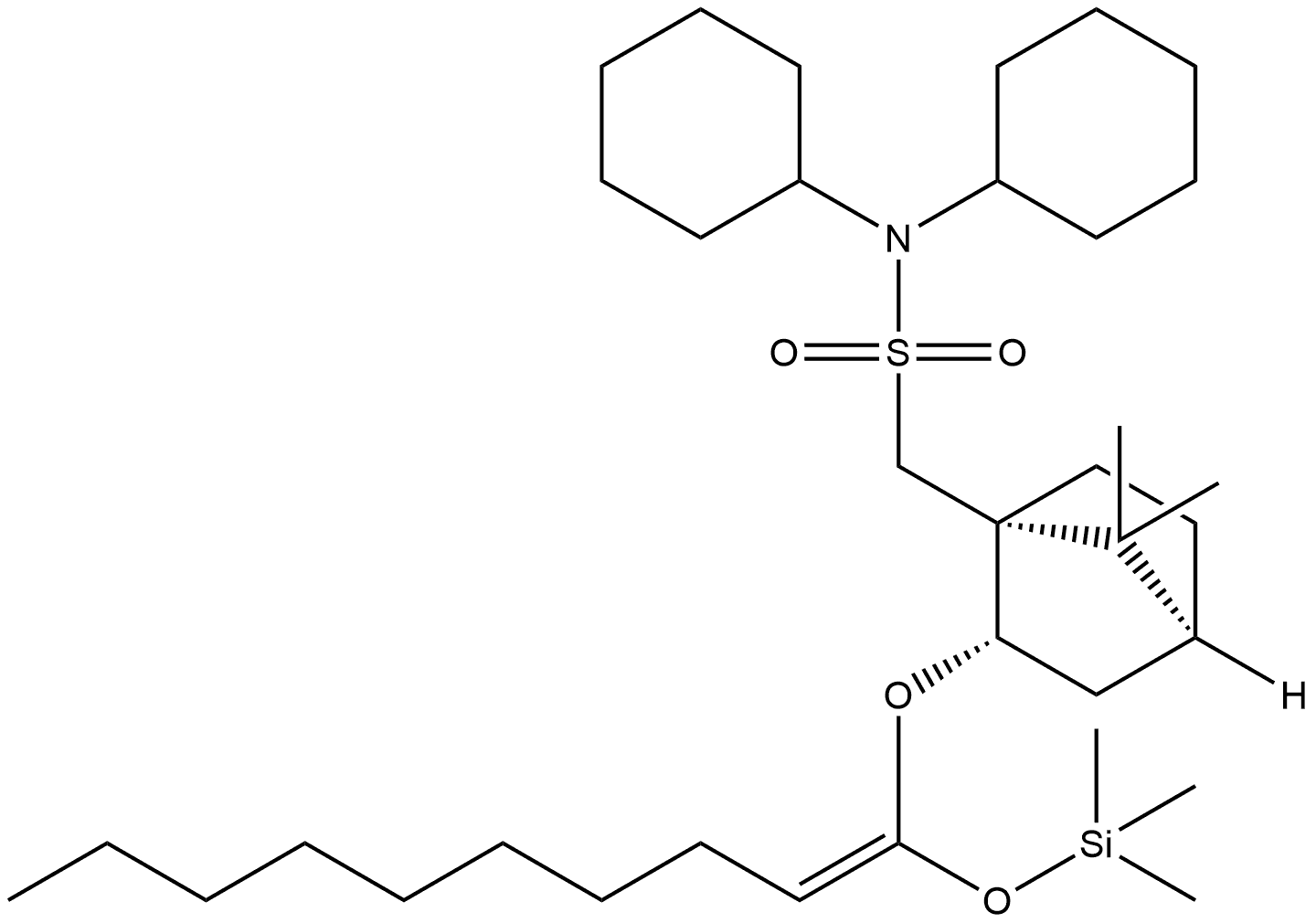 Bicyclo[2.2.1]heptane-1-methanesulfonamide, N,N-dicyclohexyl-7,7-dimethyl-2-[[1-[(trimethylsilyl)oxy]-1-decenyl]oxy]-, [1R-[1α,2β(E),4β]]- (9CI)