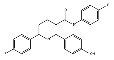 2H-Pyran-3-carboxamide, N,6-bis(4-fluorophenyl)tetrahydro-2-(4-hydroxyphenyl)- Structure