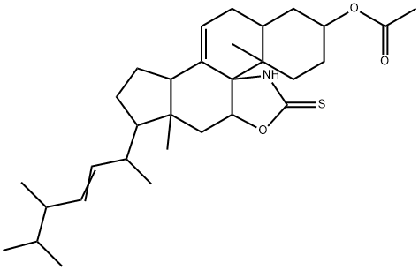 Oxazol-2-thione[4,5-o]ergost-7,22-dien-3-ol, acetate(ester),105070-28-8,结构式