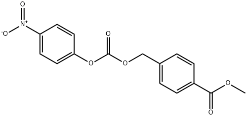 Benzoic acid, 4-[[[(4-nitrophenoxy)carbonyl]oxy]methyl]-, methyl ester Struktur