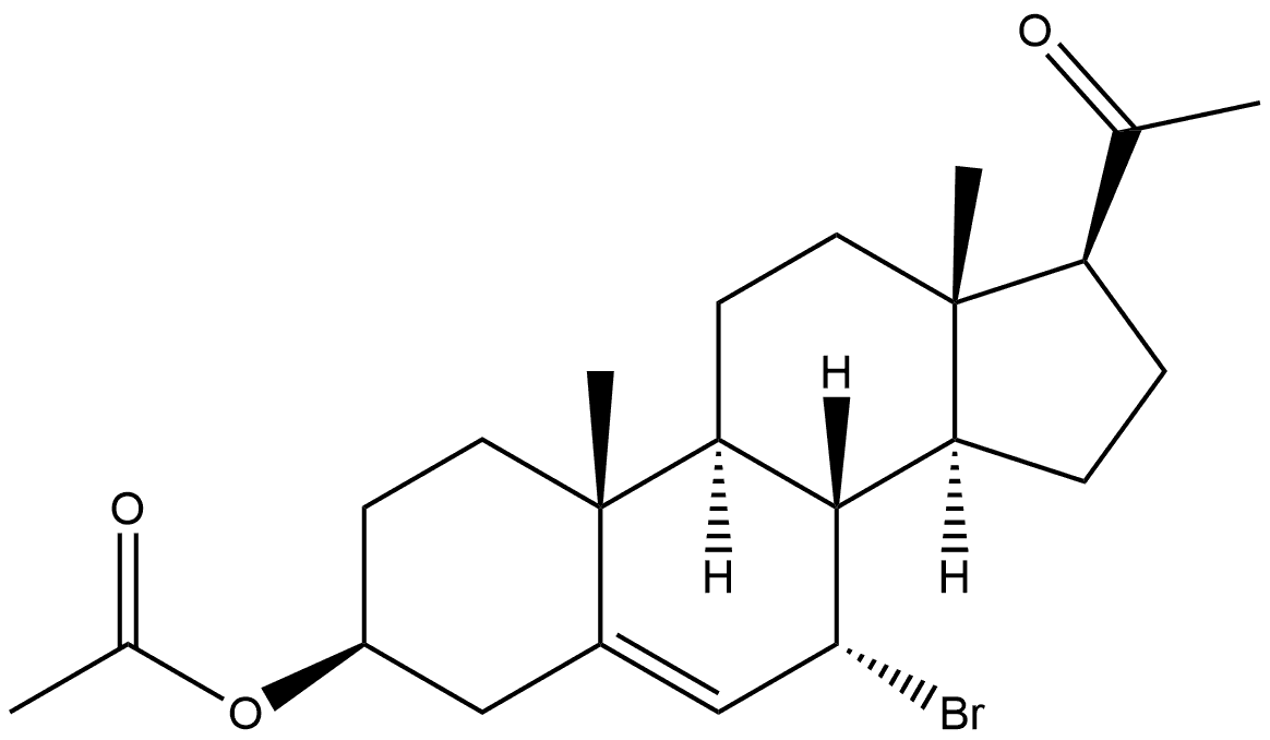 Pregn-5-en-20-one, 3-(acetyloxy)-7-bromo-, (3β,7α)- 结构式