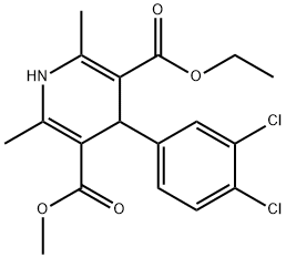 3,5-Pyridinedicarboxylic acid, 4-(3,4-dichlorophenyl)-1,4-dihydro-2,6-dimethyl-, 3-ethyl 5-methyl ester Structure