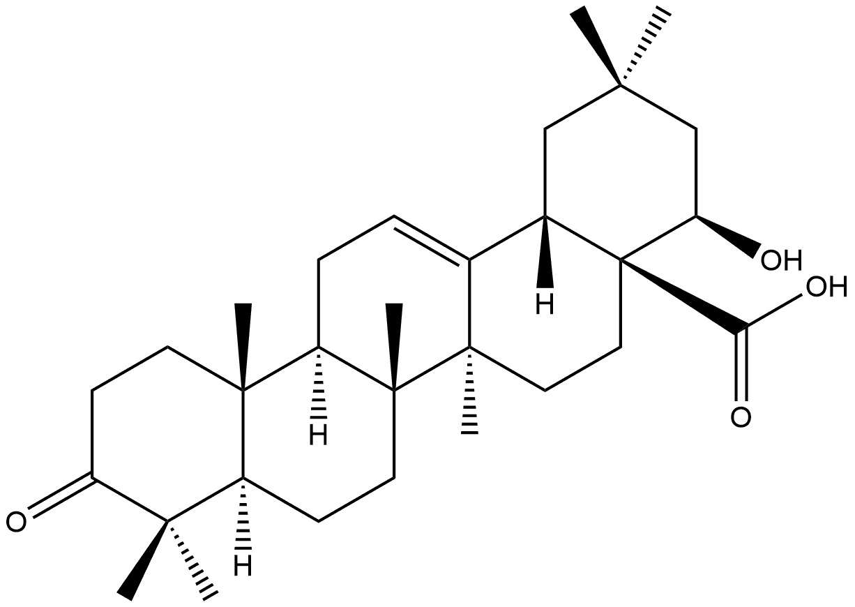 Olean-12-en-28-oic acid, 22-hydroxy-3-oxo-, (22β)-,10545-79-6,结构式