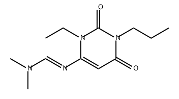 Methanimidamide, N'-(3-ethyl-1,2,3,6-tetrahydro-2,6-dioxo-1-propyl-4-pyrimidinyl)-N,N-dimethyl-, (1E)- Structure