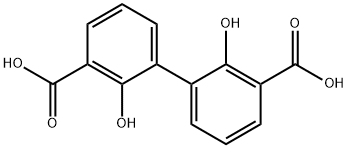 [1,1'-Biphenyl]-3,3'-dicarboxylic acid, 2,2'-dihydroxy- Struktur