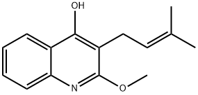 2-Methoxy-3-(3-methylbut-2-en-1-yl)quinolin-4-ol 化学構造式