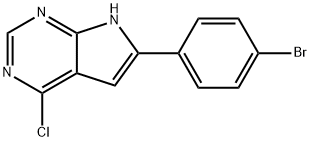 7H-Pyrrolo[2,3-d]pyrimidine, 6-(4-bromophenyl)-4-chloro- Struktur