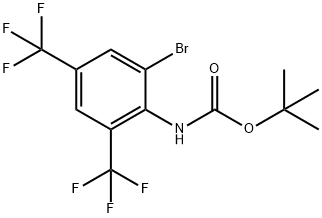 Carbamic acid, N-[2-bromo-4,6-bis(trifluoromethyl)phenyl]-, 1,1-dimethylethyl ester,1057720-37-2,结构式