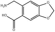 6-(氨甲基)苯并[D][1,3]二氧杂环戊烯-5-羧酸, 105875-54-5, 结构式