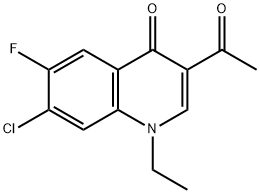 3-Acetyl-7-chloro-1-ethyl-6-fluoroquinolin-4(1H)-one 结构式