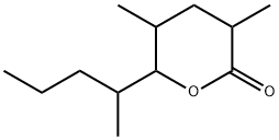 2H-Pyran-2-one, tetrahydro-3,5-dimethyl-6-(1-methylbutyl)- Structure