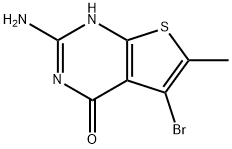 2-Amino-5-bromo-6-methylthieno[2,3-d]pyrimidin-4(1H)-one 化学構造式