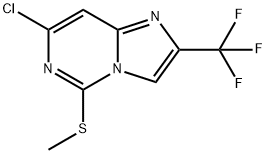 7-氯-5-(甲硫基)-2-(三氟甲基)咪唑并[1,2-C]嘧啶, 1059191-44-4, 结构式
