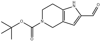 5H-Pyrrolo[3,2-c]pyridine-5-carboxylic acid, 2-formyl-1,4,6,7-tetrahydro-, 1,1-dimethylethyl ester Structure