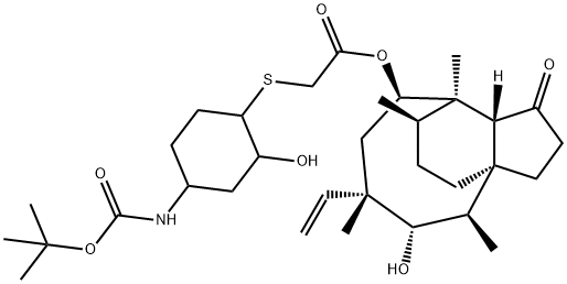 Acetic acid, 2-[[4-[[(1,1-dimethylethoxy)carbonyl]amino]-2-hydroxycyclohexyl]thio]-, (3aS,4R,5S,6S,8R,9R,9aR,10R)-6-ethenyldecahydro-5-hydroxy-4,6,9,10-tetramethyl-1-oxo-3a,9-propano-3aH-cyclopentacycloocten-8-yl ester
