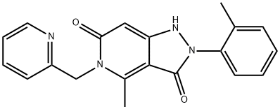 1H-Pyrazolo[4,3-c]pyridine-3,6(2H,5H)-dione, 4-methyl-2-(2-methylphenyl)-5-(2-pyridinylmethyl)- Structure